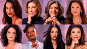 Montagem com imagens de Ana Paula Padrão, Beth Goulart, Cármen Lúcia, Christiane Pelajo, Denise Fraga, Djamila Ribeiro, Juliette Freire e Luiza Helena Trajano