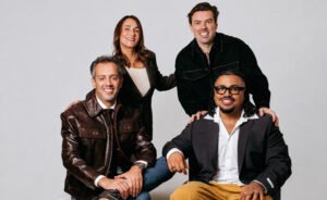 Kate Souza posa com os demais sócios da ERA, talent company ligada à MField