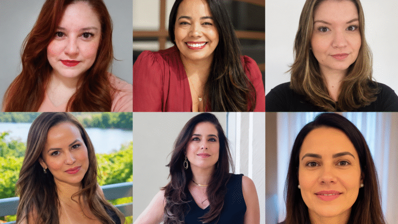 Montagem com Ana Luiza Santos, Gabriela Soares, Danúbia Paraizo, Viviana Lopes, Livia Chanes e Viviane Sales, entre as 15 Misses reconhecidas no Top 100 Gestores 2026/27