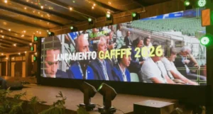 Palco do GAFFFF 2026 durante apresentação do festival de agronegócio em São Paulo